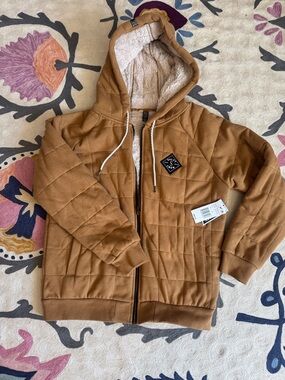 Salty crew Quilted Sherpa Hoodie in Camel Brown
